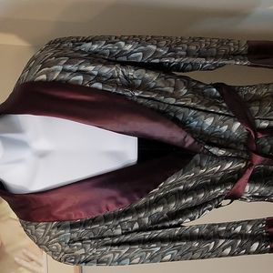 Vtg 1950s RABHOR Art Deco Satin Smoking Jacket/House Coat